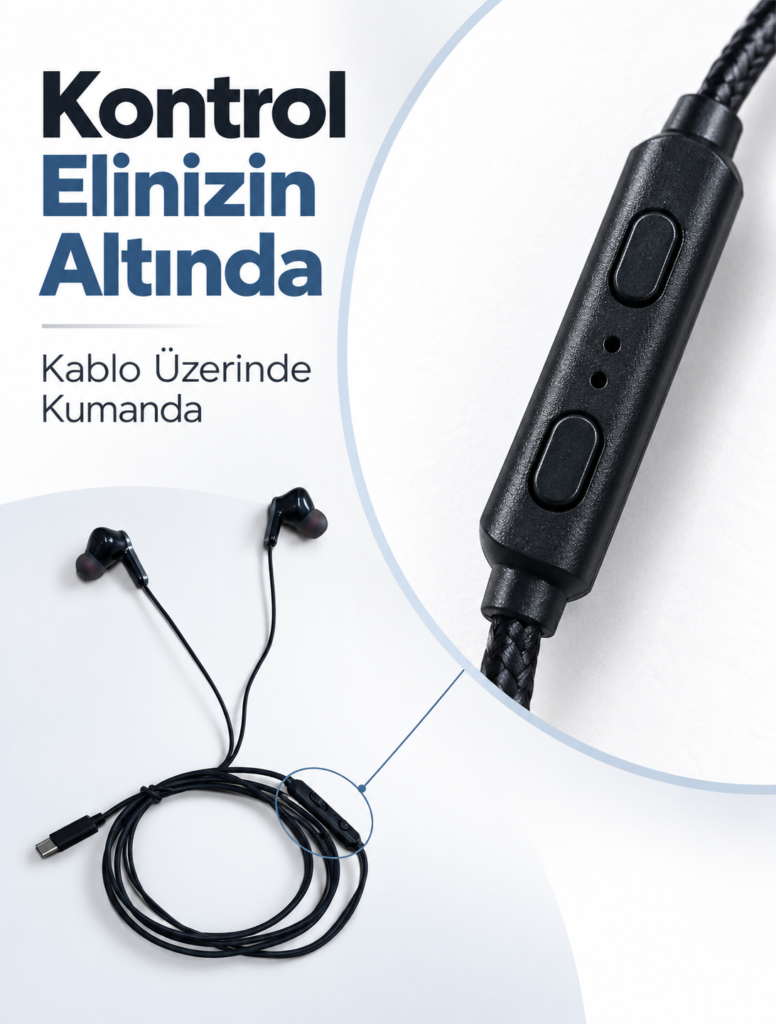 Müzik ve Sesli Görüşmeler İçin Type C Mikrofonlu Kulaklık