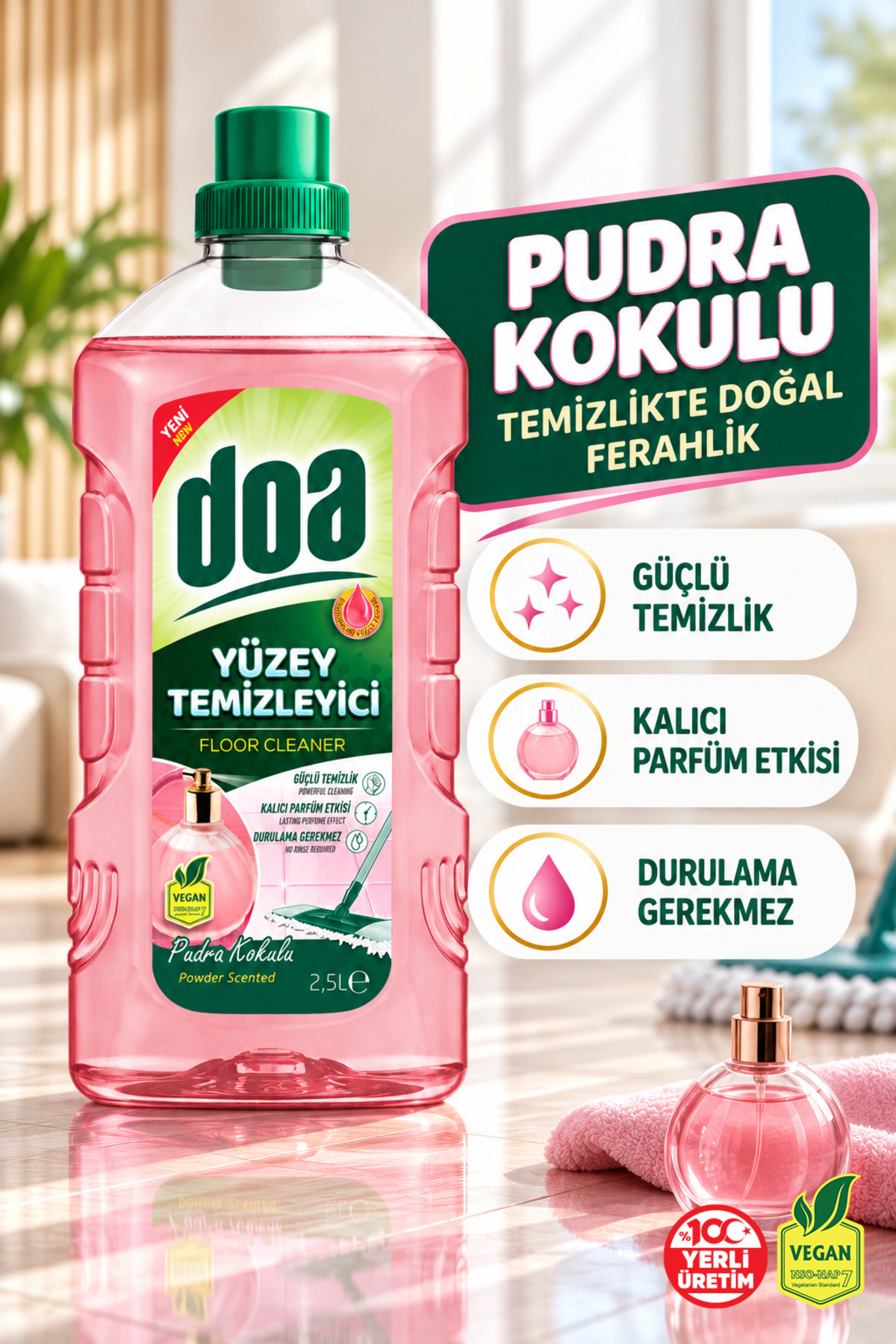 DOA YÜZEY TEMİZLEYİCİ PUDRA KOKULU / 2500 ML