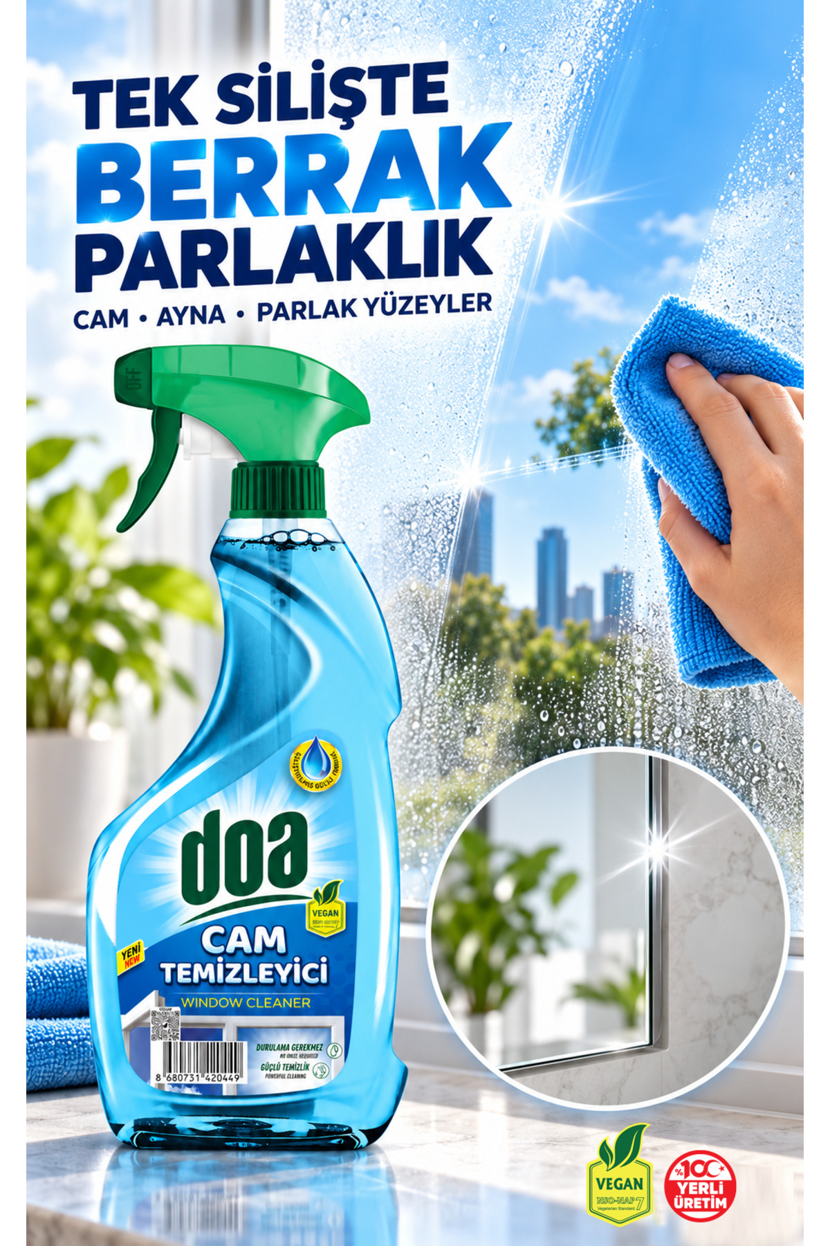 DOA CAM TEMİZLEYİCİ MAVİ / 750 ML