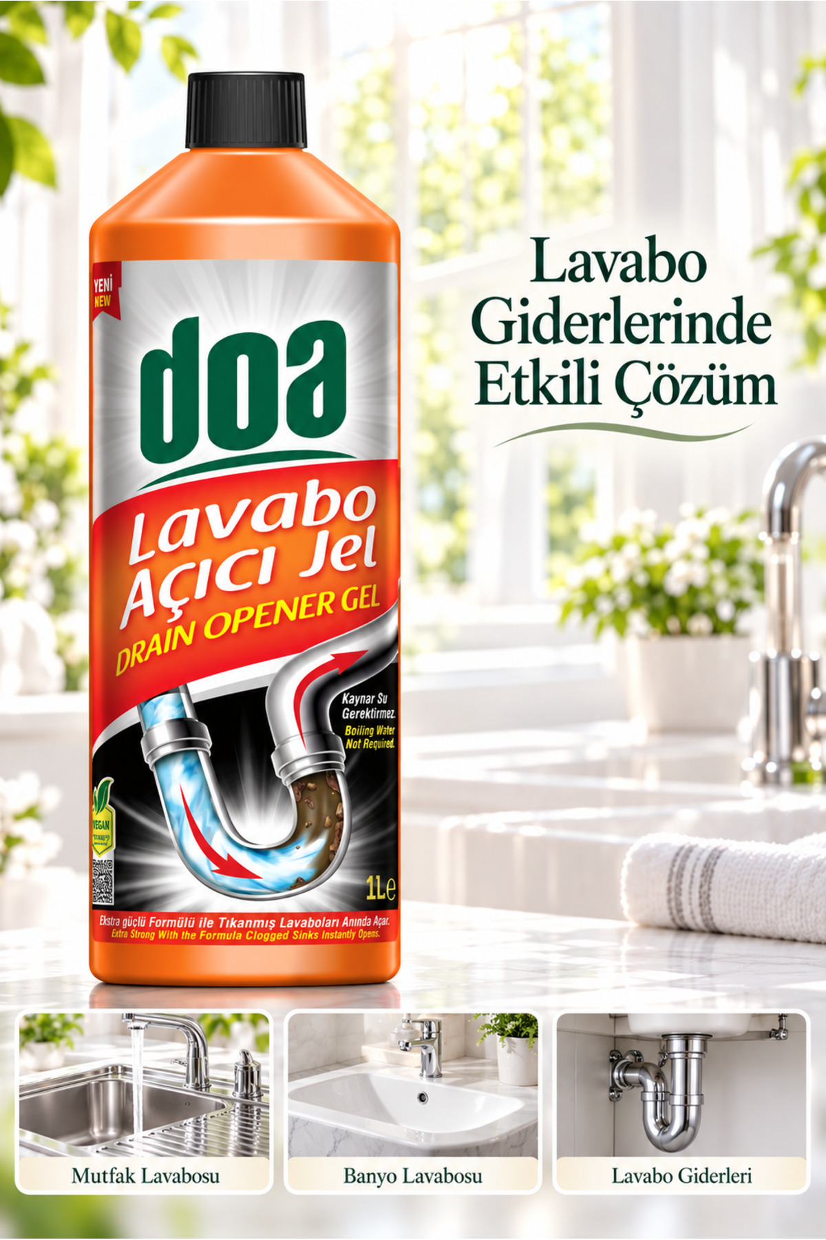 DOA LAVABO AÇICI JEL / 1000 ML