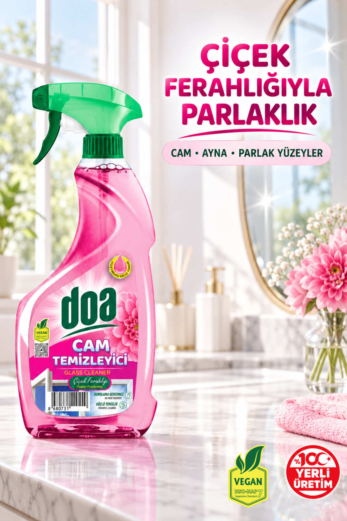 DOA CAM TEMIZLEYICI ÇIÇEK FERAHLIGI / 750 ML
