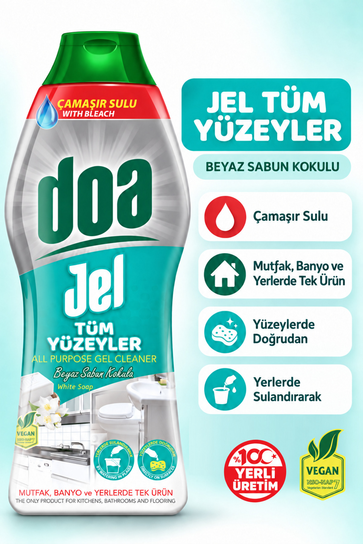 DOA TÜM YÜZEYLER JEL BEYAZ SABUN /750
