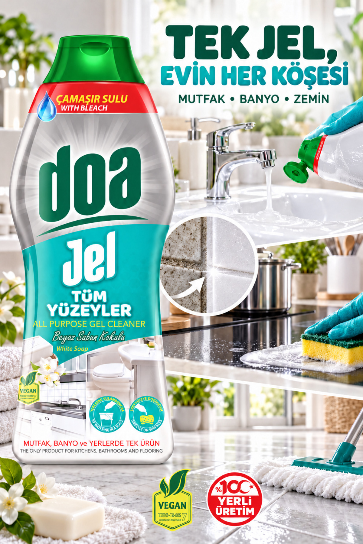 DOA TÜM YÜZEYLER JEL BEYAZ SABUN /750