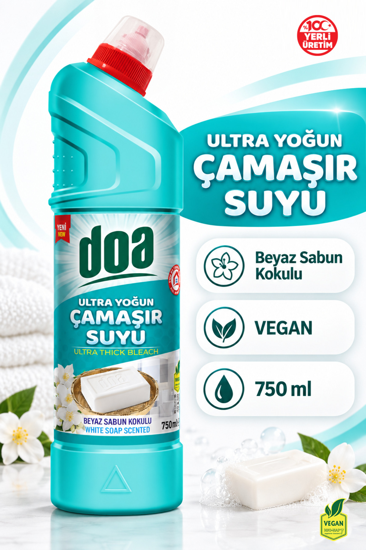 DOA ULTRA ÇAMAŞIR SUYU BEYAZ SABUN KOKULU / 750ML
