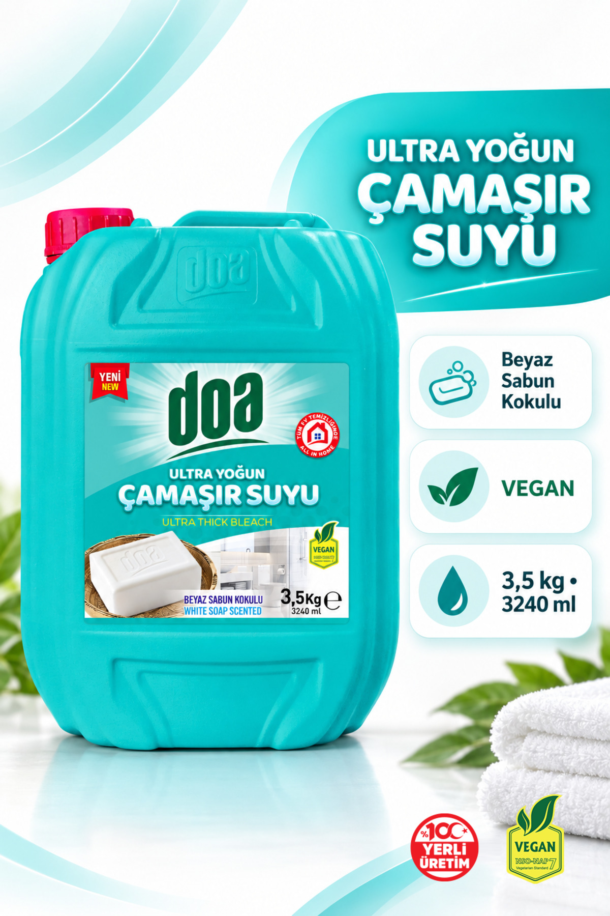 DOA ULTRA ÇAMAŞIR SUYU BEYAZ SABUN KOKULU / 3,5 KG