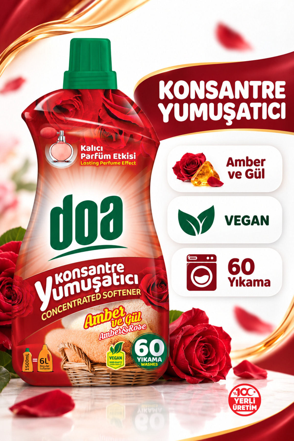 DOA KONSANTRE AMBER VE GÜL / 1500 ML