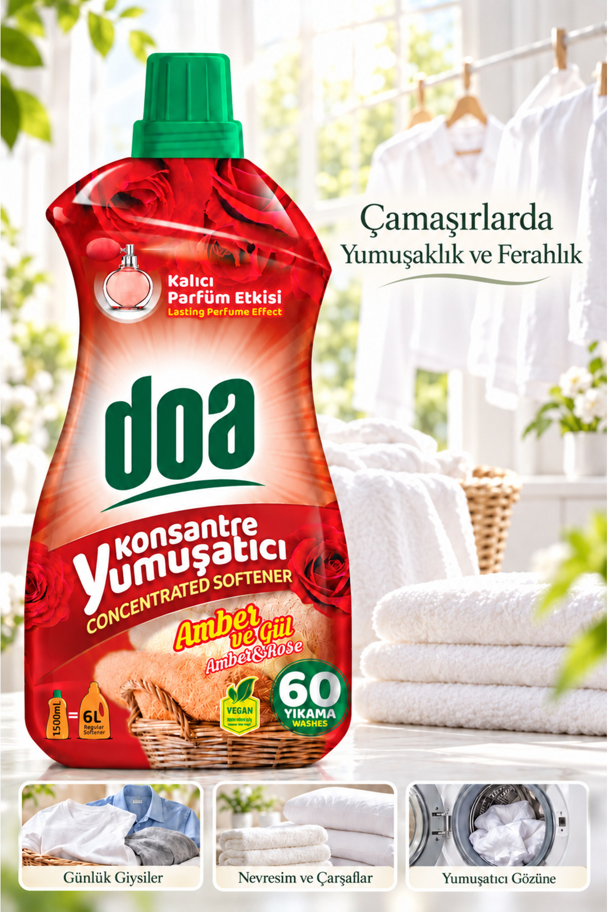 DOA KONSANTRE AMBER VE GÜL / 1500 ML