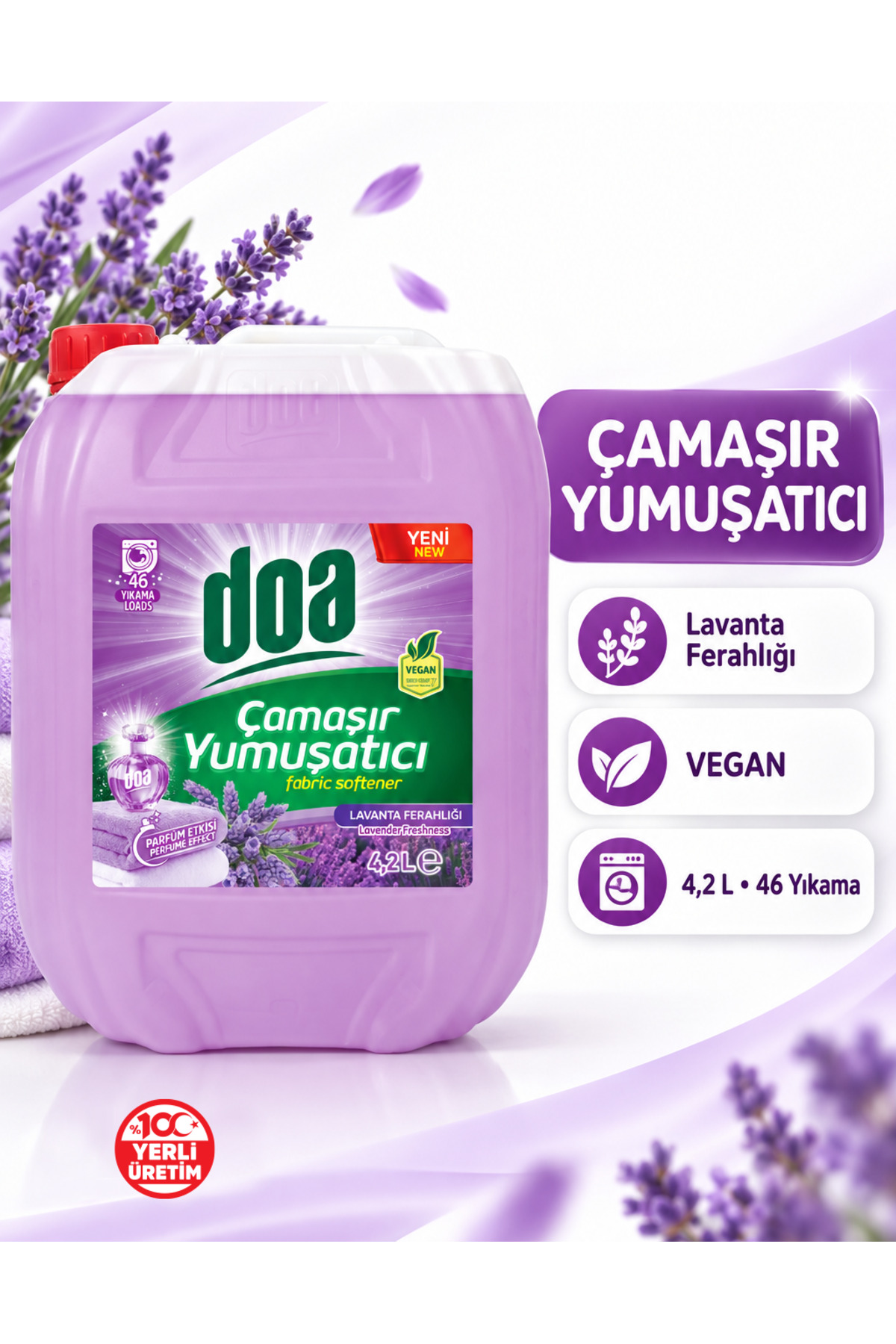 DOA YUMUŞATICI LAVANTA FERAHLIĞI BİDON 4,2 LT