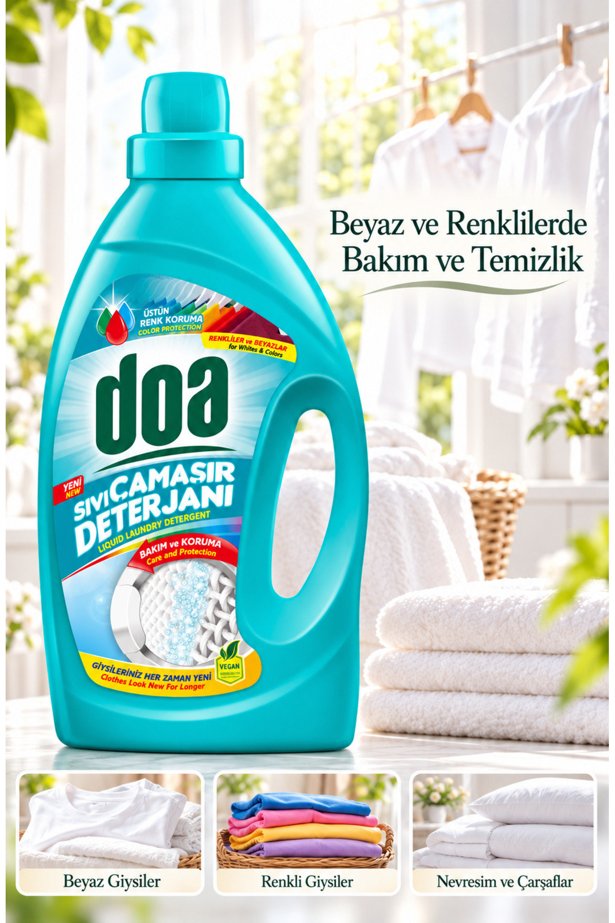 DOA SIVI ÇAMAŞIR DETERJANI RENKLİLER VE BEYAZLAR /2700ML