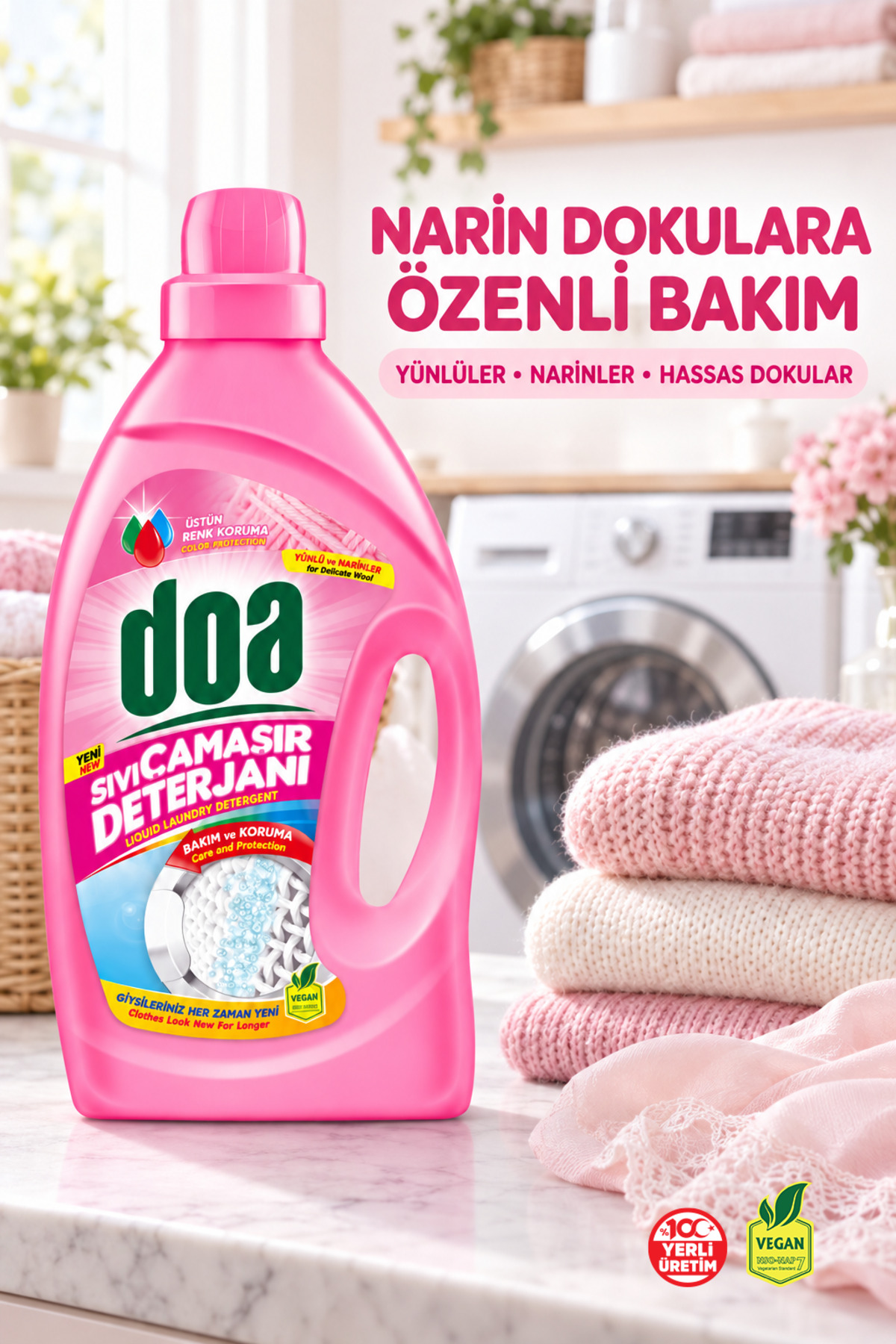 DOA SIVI ÇAMAŞIR DETERJANI YÜNLÜ VE NARİNLER  /2700ML
