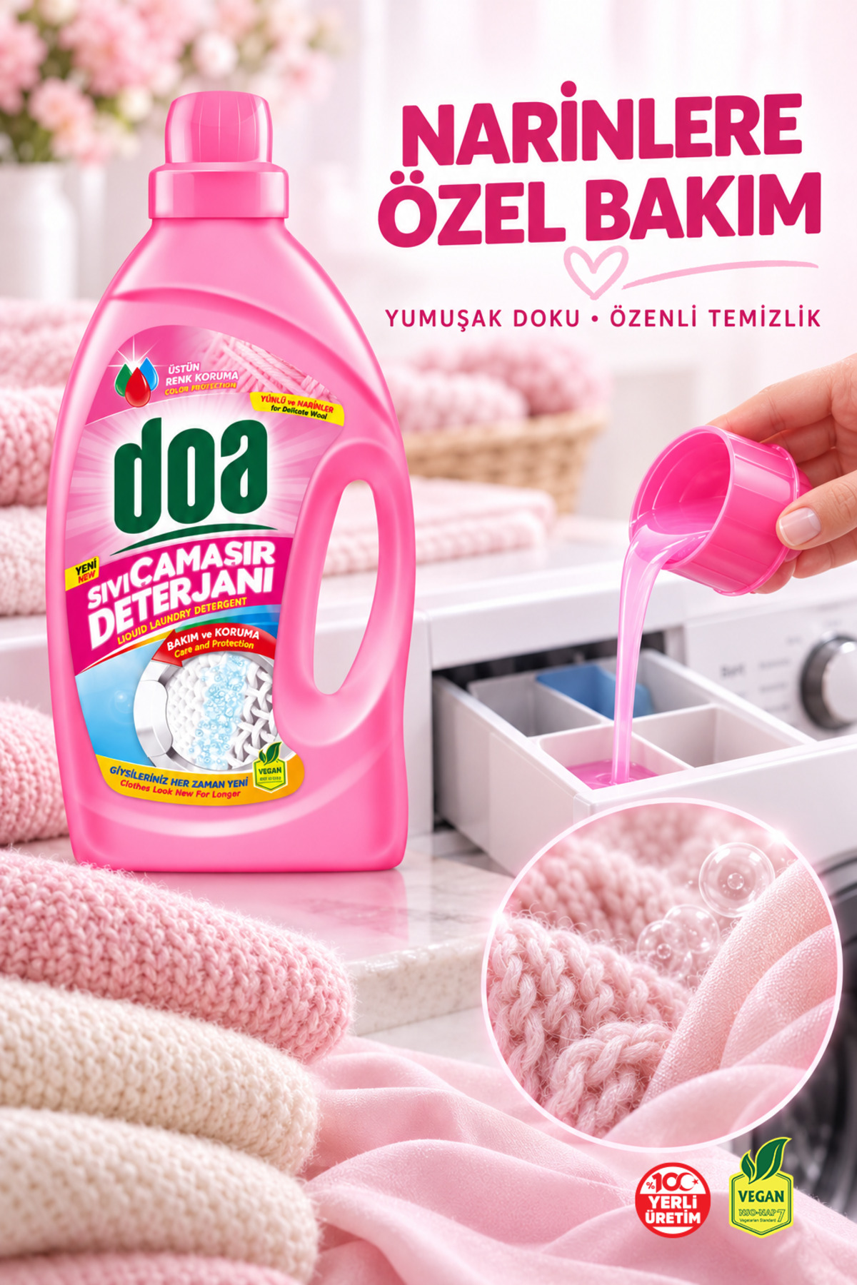 DOA SIVI ÇAMAŞIR DETERJANI YÜNLÜ VE NARİNLER  /2700ML