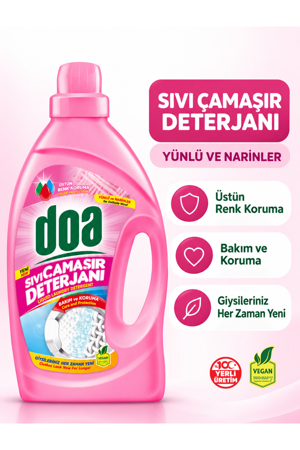 DOA SIVI ÇAMAŞIR DETERJANI YÜNLÜ VE NARİNLER  /2700ML