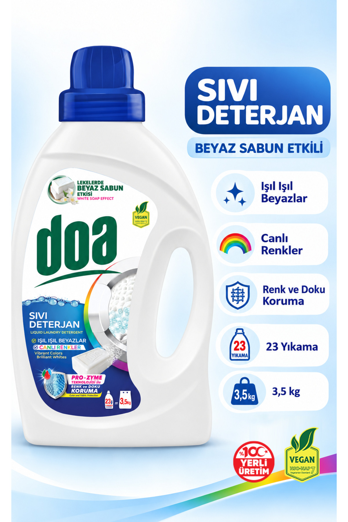 DOA SIVI ÇAM.DET.BEYAZ SABUN ETKILI / 1500 ML