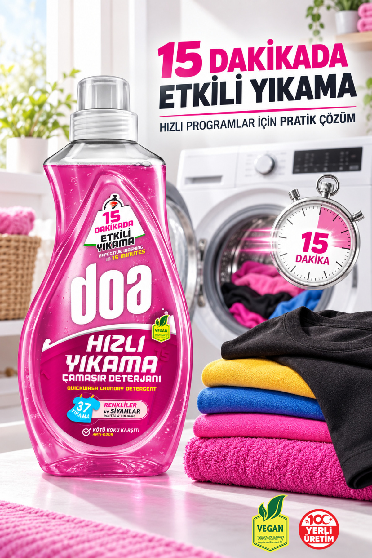 DOA SIVI ÇAMAŞIR DETERJANI HIZLI YIKAMA RENKLİ VE SİYAHLAR/1480 ML
