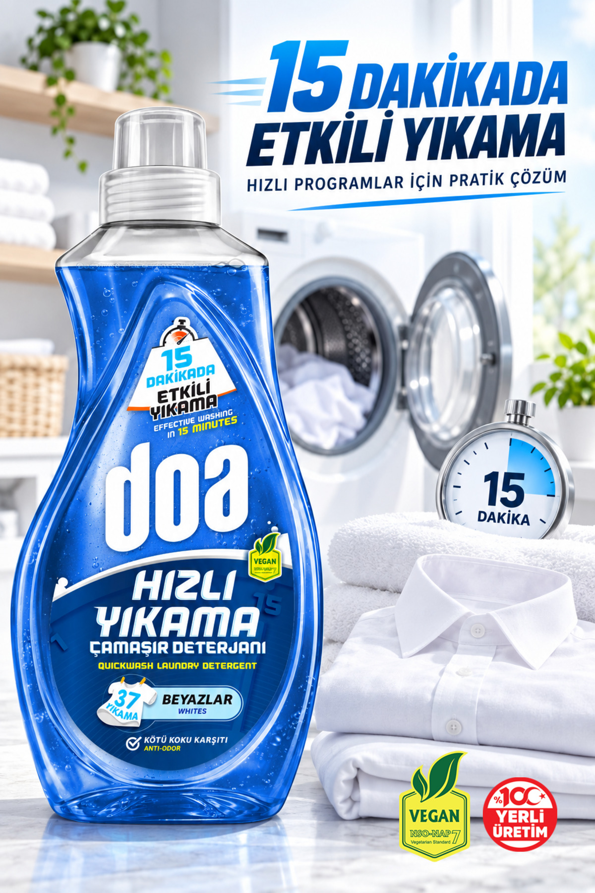 DOA SIVI ÇAMAŞIR DETERJANI HIZLI YIKAMA BEYAZLAR/ 1480 ML