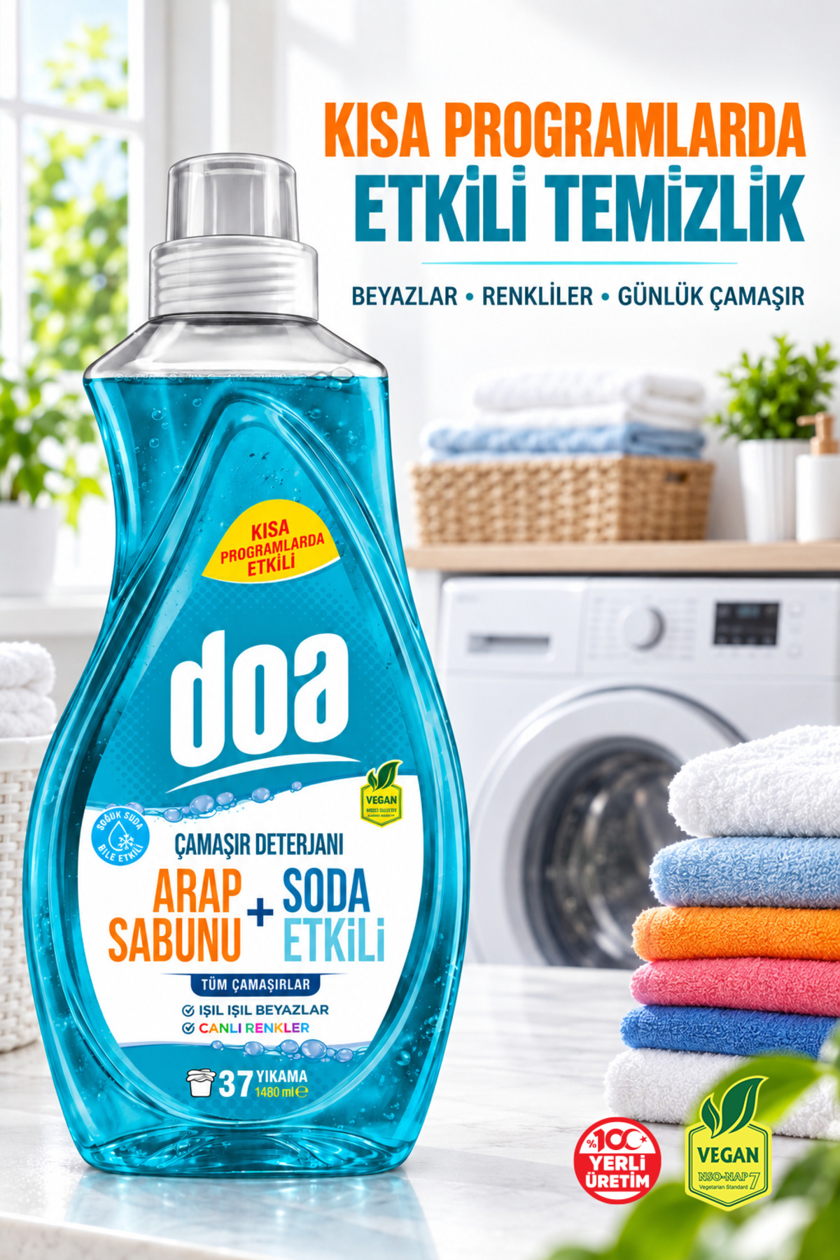 DOA ÇAMAŞIR DETERJANI ARAP SABUNU SODA ETKİLİ 1480 ML