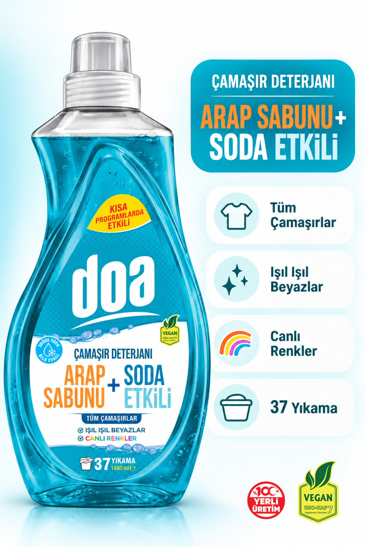DOA ÇAMAŞIR DETERJANI ARAP SABUNU SODA ETKİLİ 1480 ML
