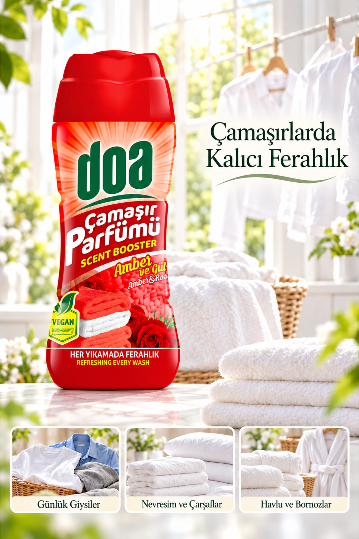DOA  ÇAMAŞIR PARFÜMÜ AMBER&GÜL / 210 GR