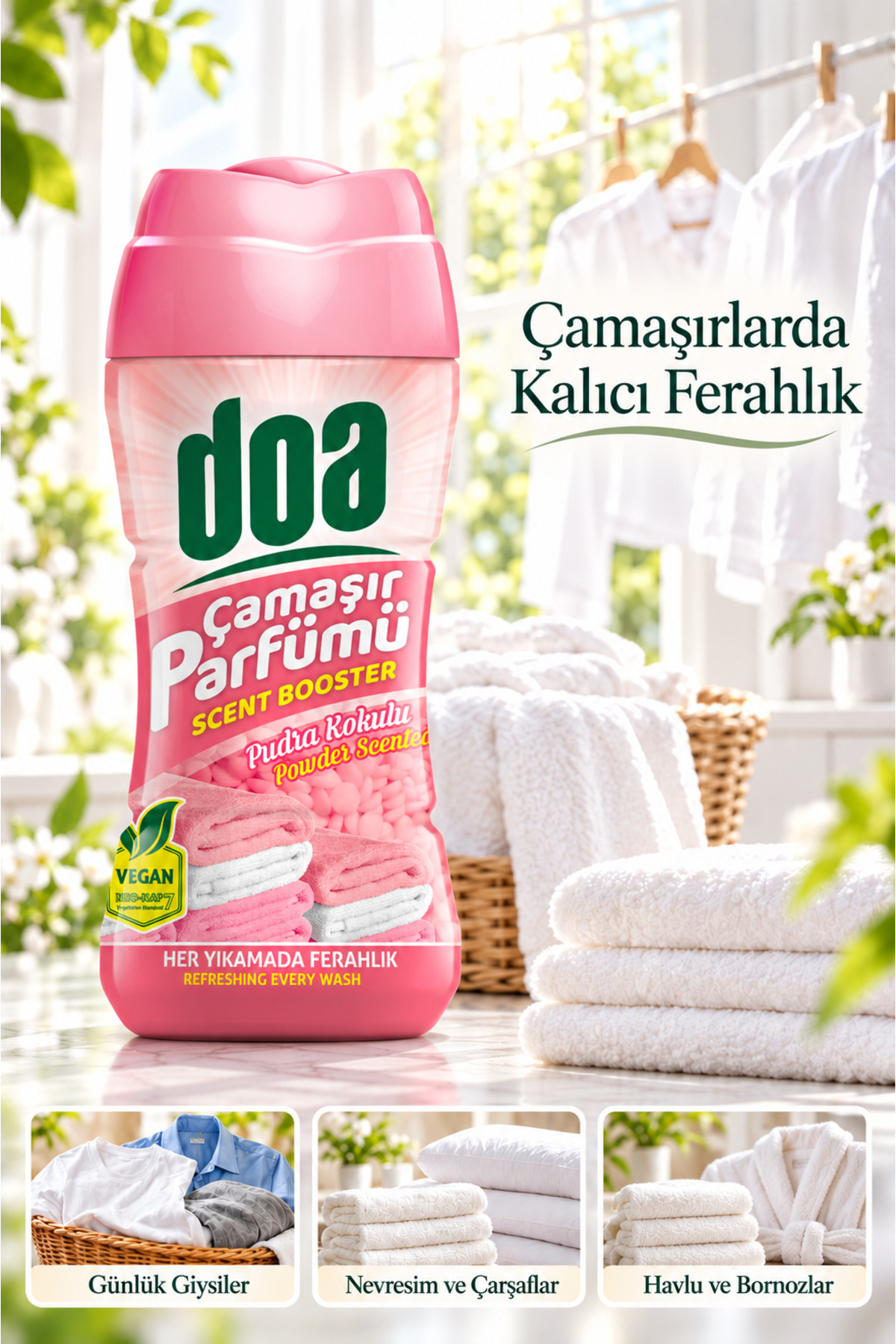 DOA  ÇAMAŞIR PARFÜMÜ PUDRA KOKULU / 210 GR