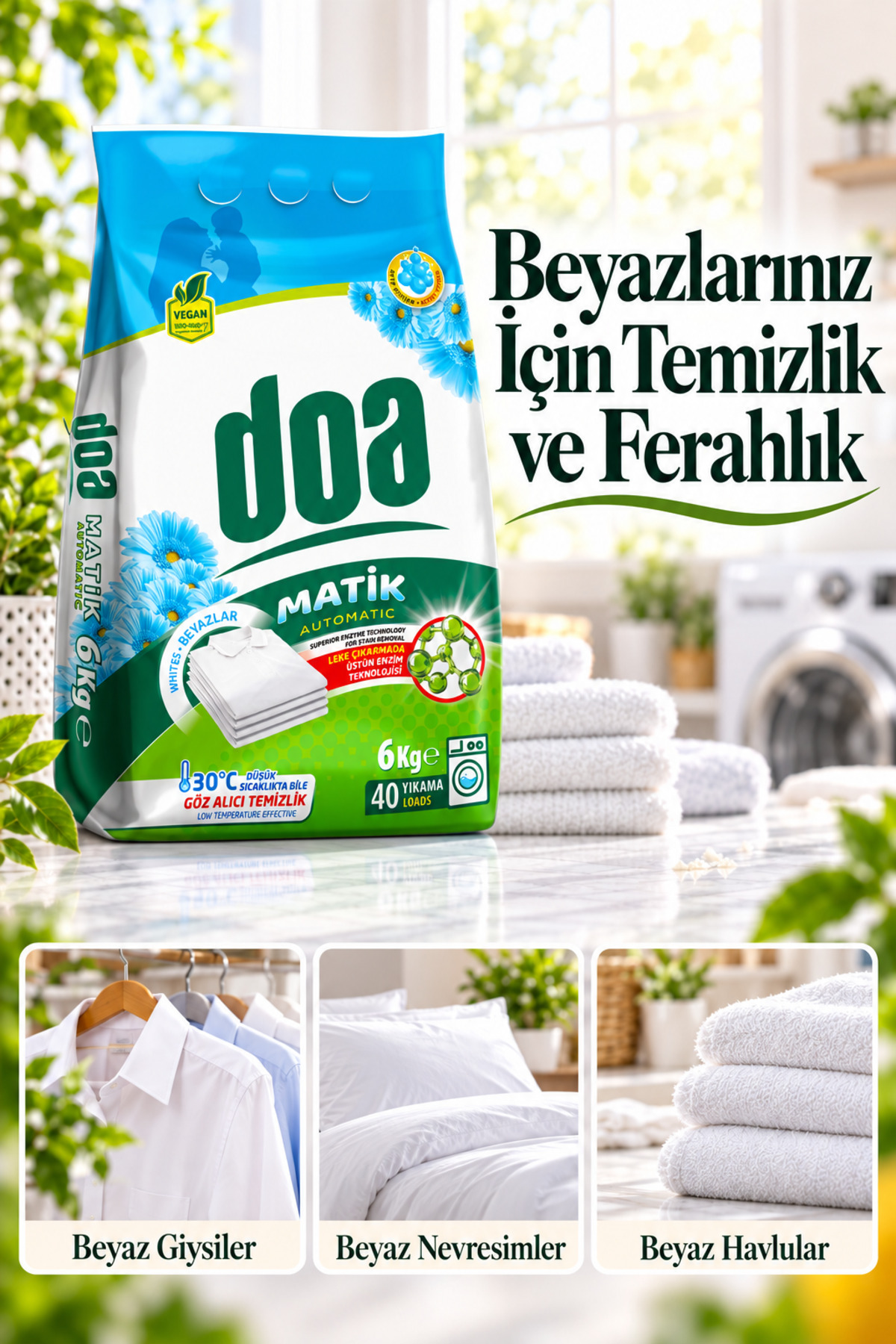 DOA MATİK DETERJAN BEYAZLAR 6 KG