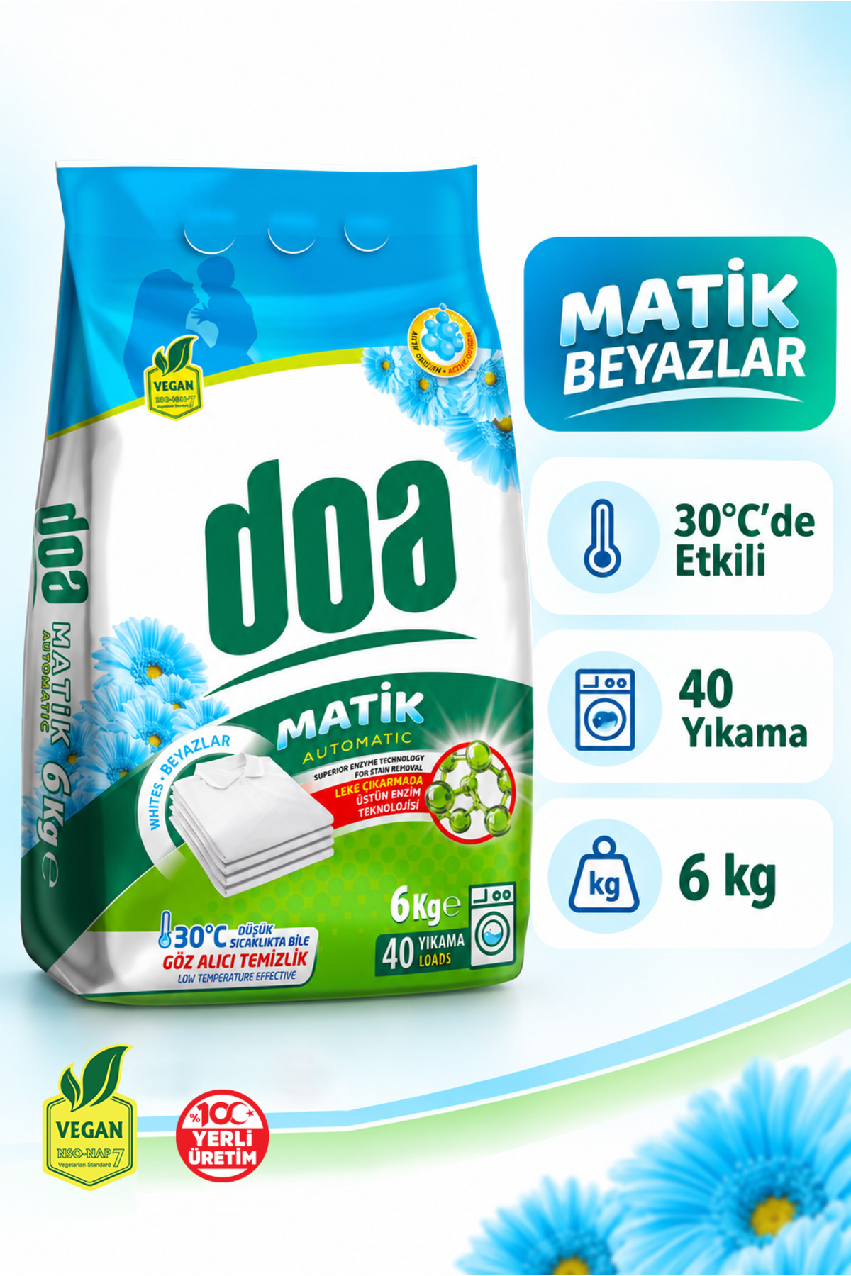 DOA MATİK DETERJAN BEYAZLAR 6 KG