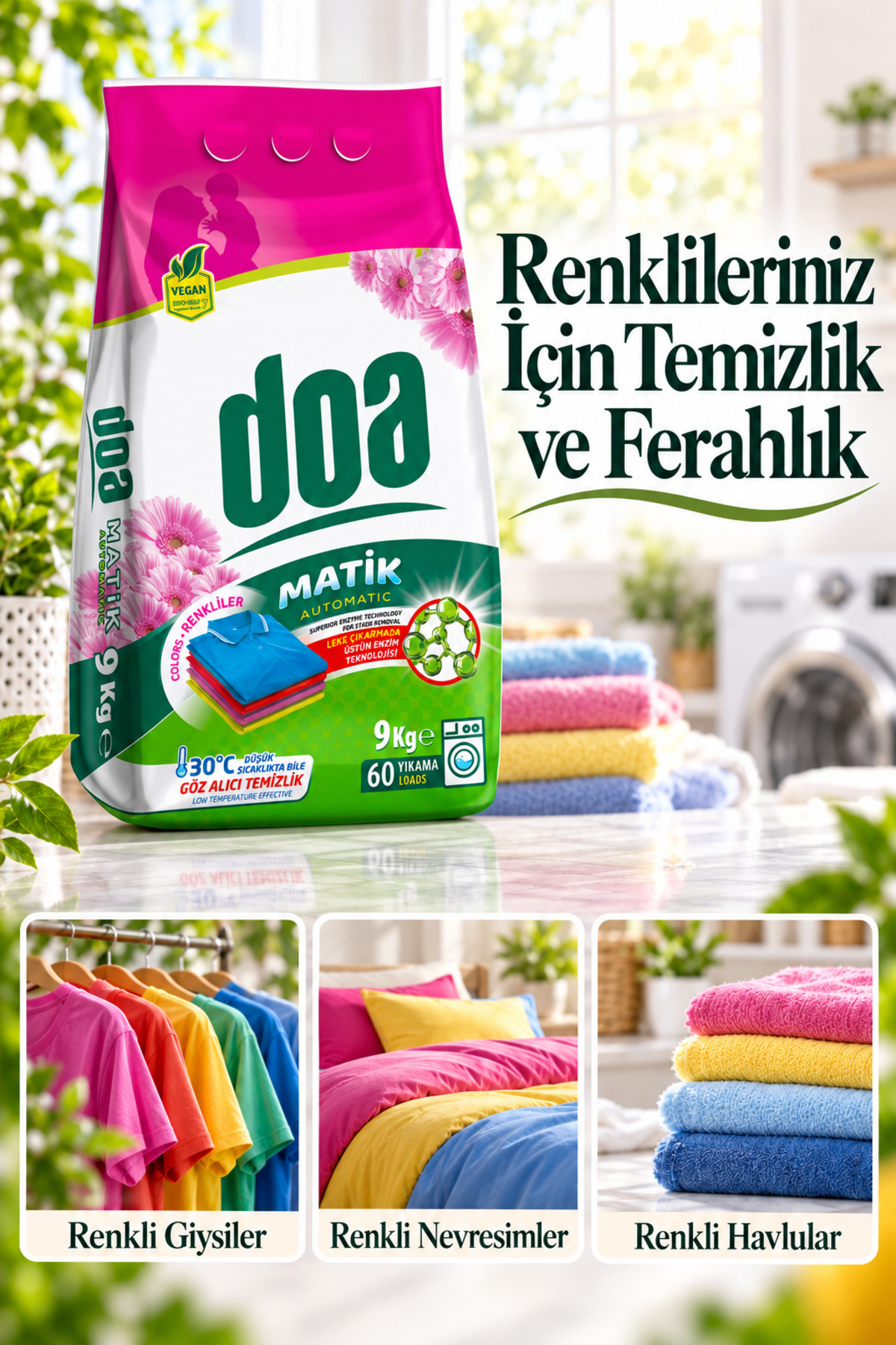 DOA MATİK DETERJAN RENKLİLER 9 KG