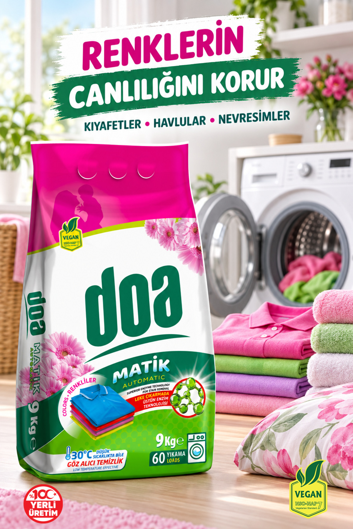 DOA MATİK DETERJAN RENKLİLER 9 KG