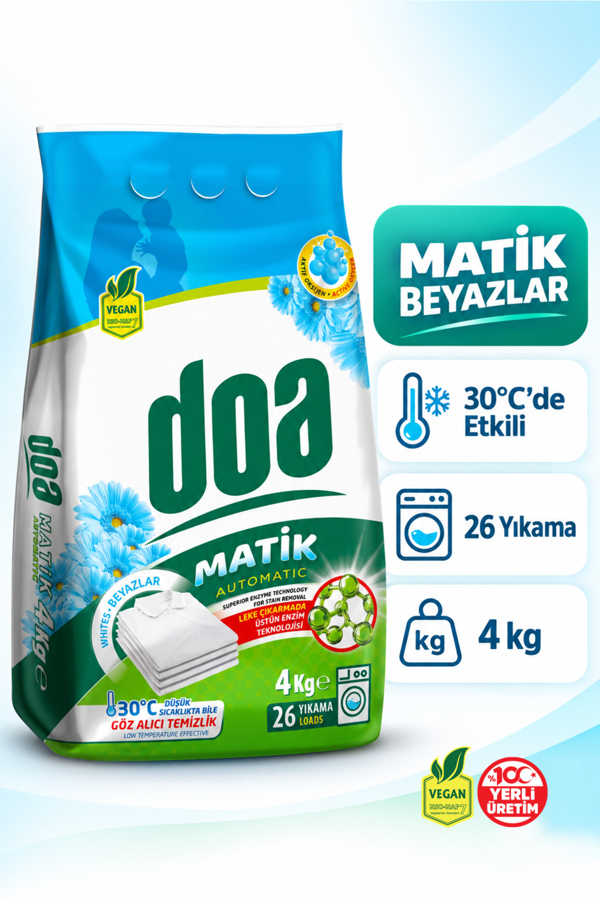 DOA MATİK DETERJAN BEYAZLAR 4 KG