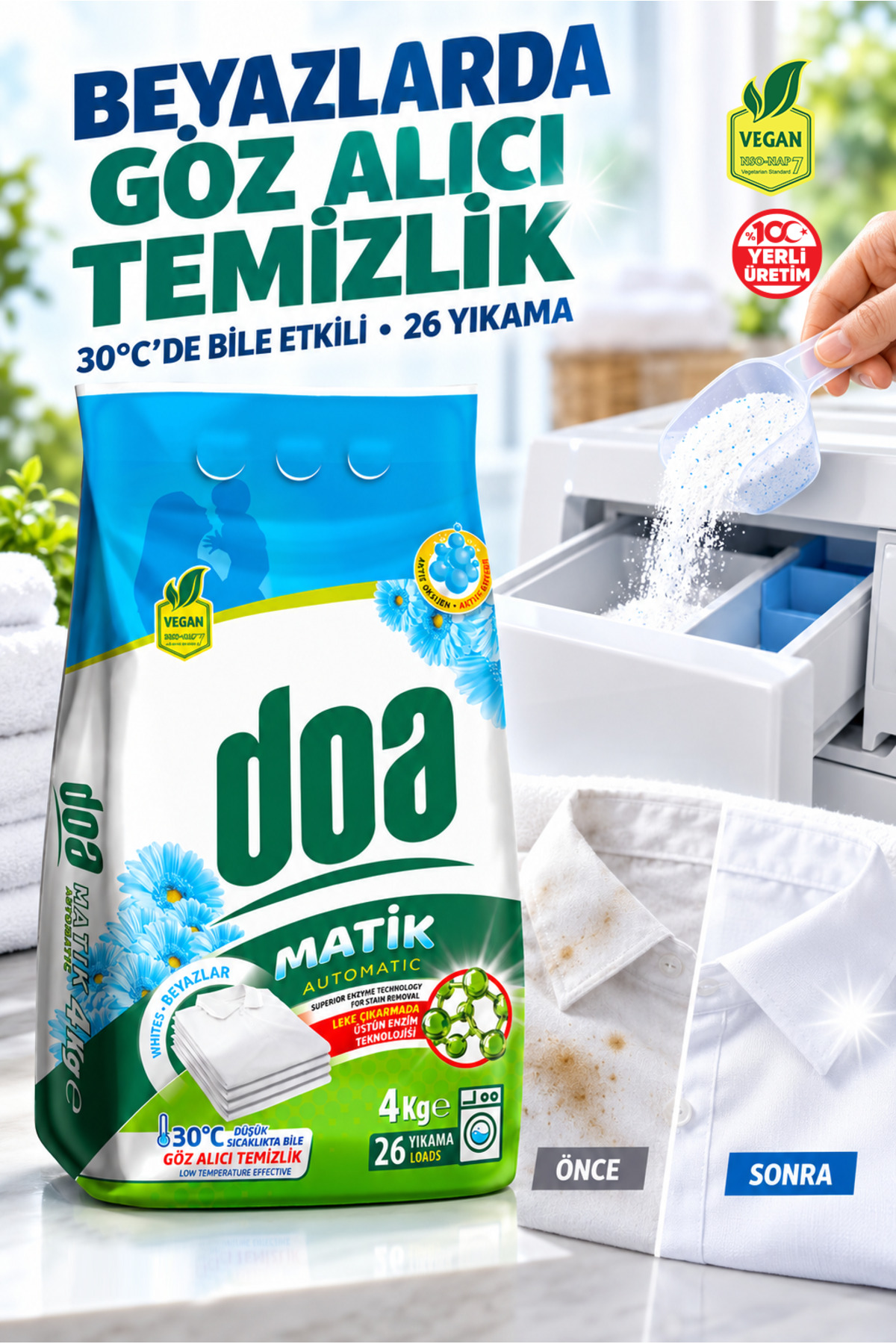 DOA MATİK DETERJAN BEYAZLAR 4 KG
