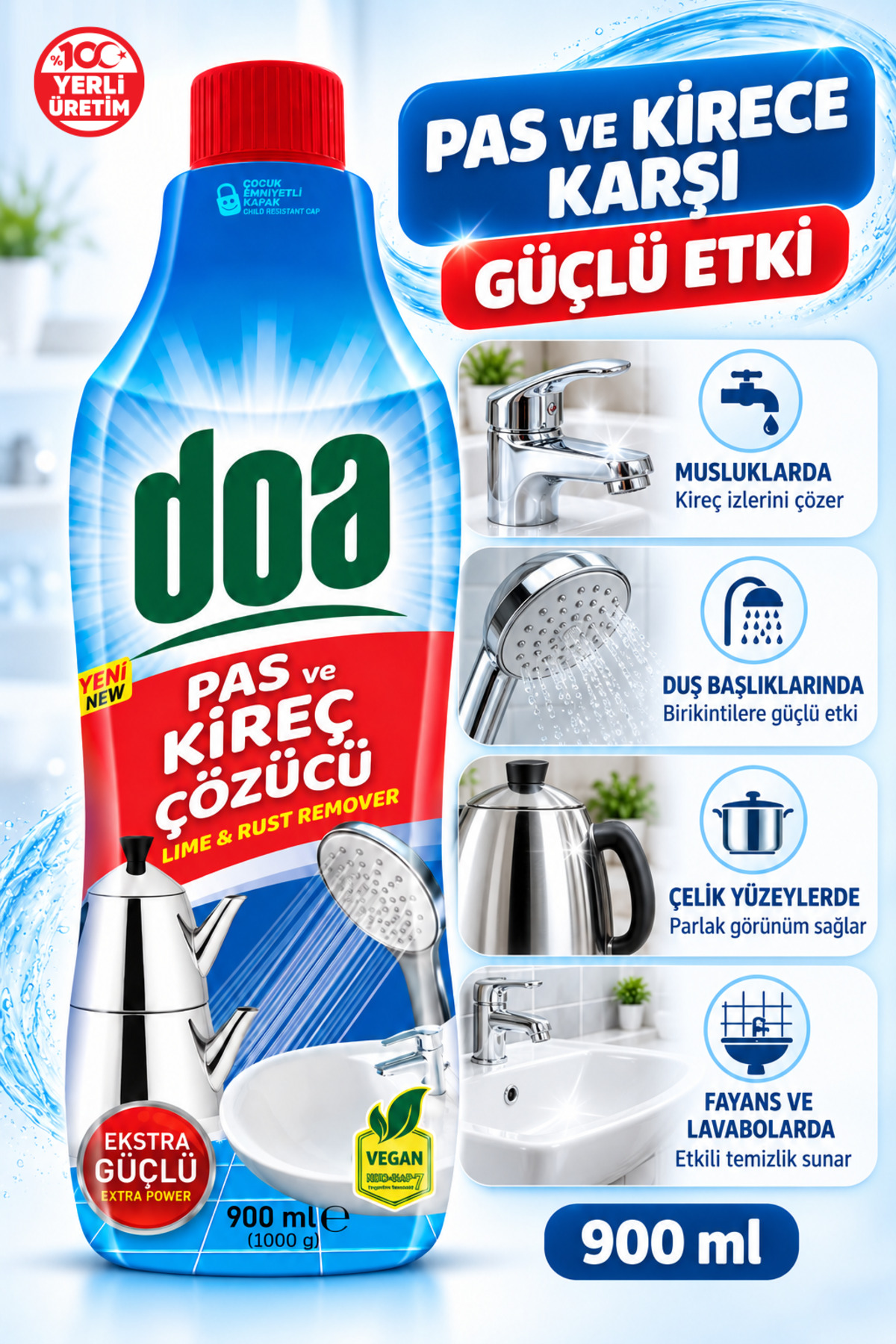 DOA PAS VE KİREÇ ÇÖZÜCÜ / 900 ML