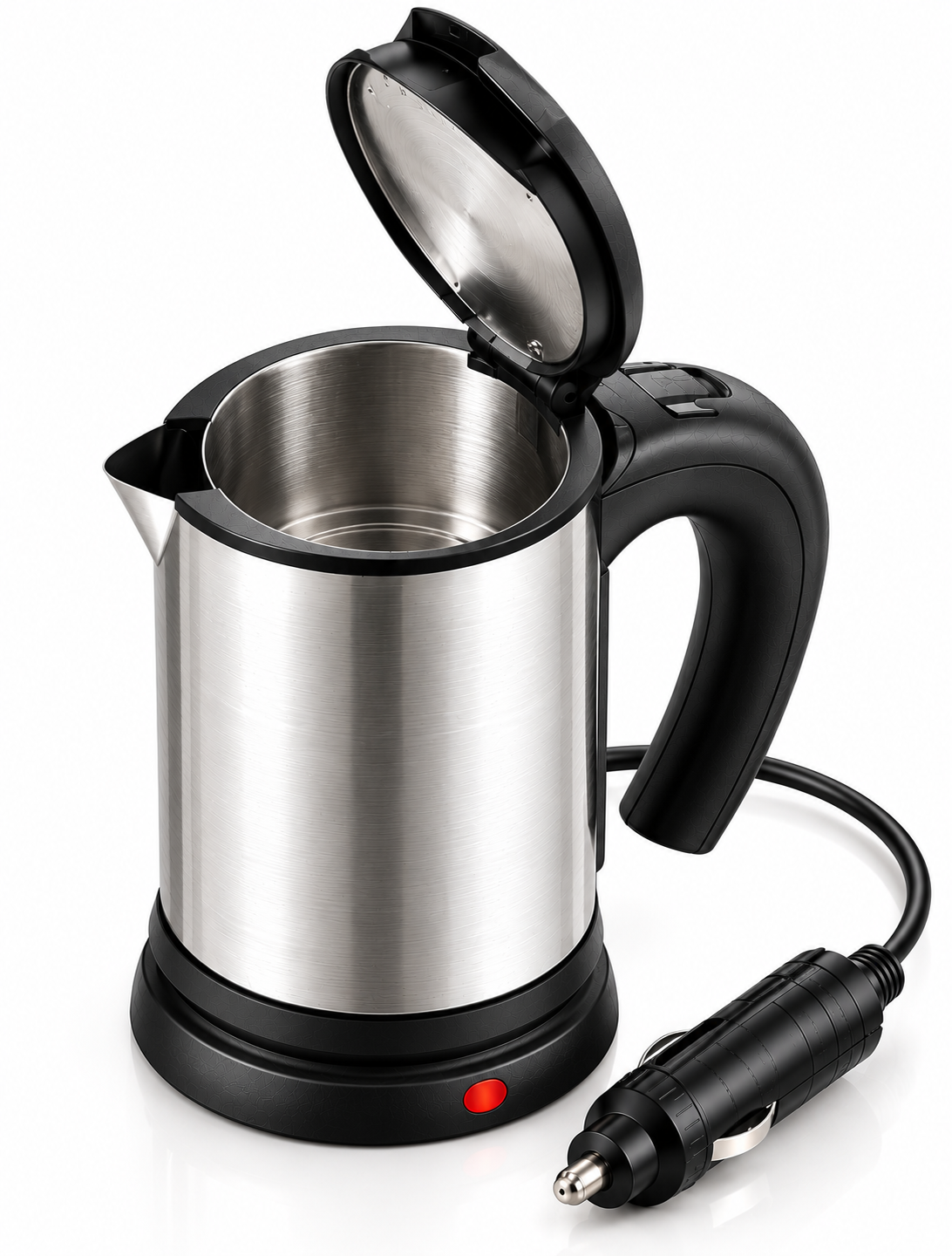 Araçta Sıcak Su Hazırlamak İçin 12V Çakmak Girişli Paslanmaz Çelik Su Isıtıcı Kettle