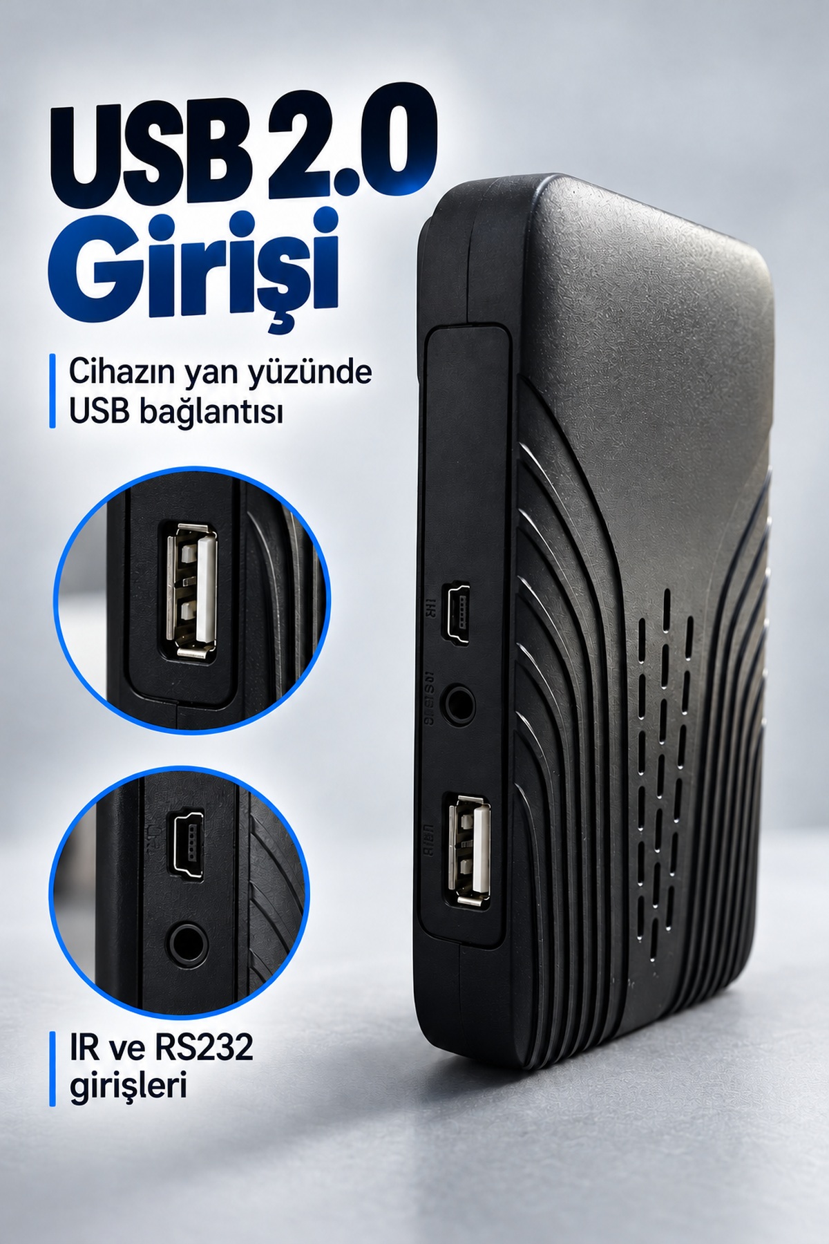 Uzaktan Kumandalı Siyah Gövdeli HD Uydu Alıcısı