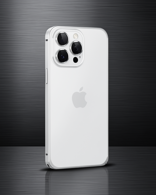 iPhone 15 Pro Max - Metal Bumper Mat Kapak - Joko - Gümüş
