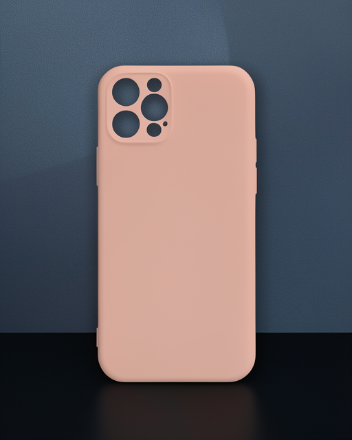 iPhone 12 Pro Max Kılıf Nano İçi Kadife Silikon - Pudra
