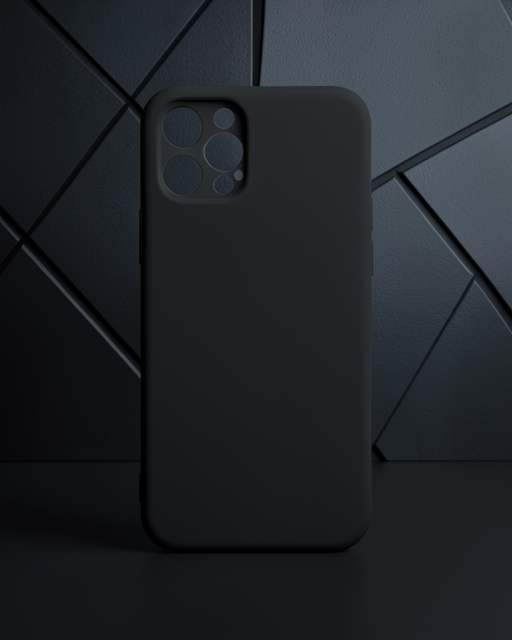 iPhone 12 Pro Max Kılıf Nano İçi Kadife Silikon - Siyah