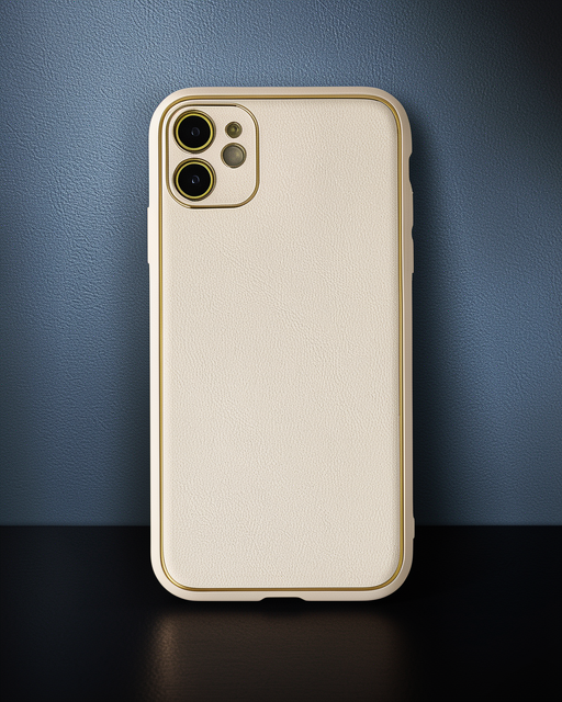 iPhone 12 - Kılıf - Coco Deri Silikon Kapak - Gold