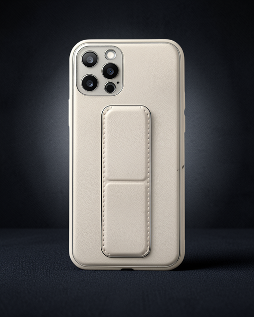 iPhone 12 Pro Kılıf Coco Deri Standlı Kapak - Beyaz