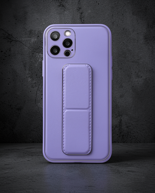 iPhone 12 Pro Kılıf Coco Deri Standlı Kapak - Koyu Lila