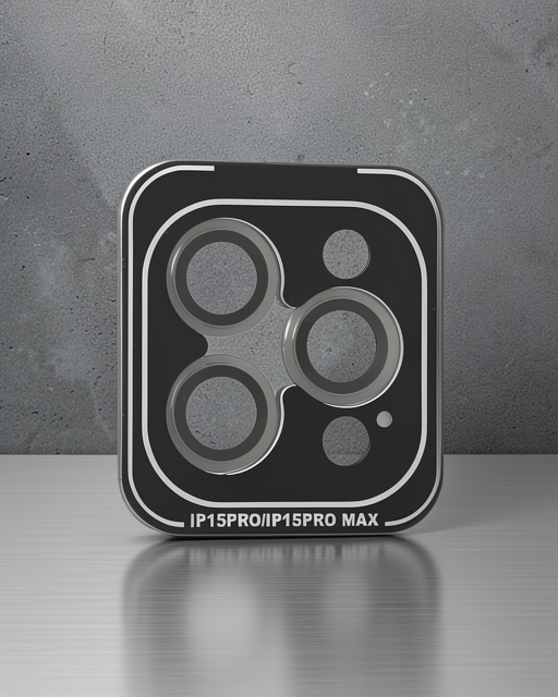 iPhone 15 Pro Max - Joko Pvd Metal Kamera Lens Koruyucu - Gri