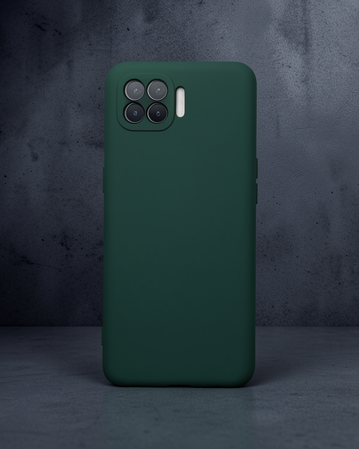 Oppo Reno 4 Lite Kılıf Nano İçi Kadife Silikon - Koyu Yeşil