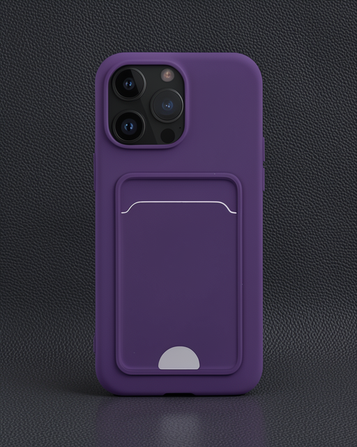 iPhone 14 Pro Kılıf Kelvin Kartvizitli Silikon - Derin Mor