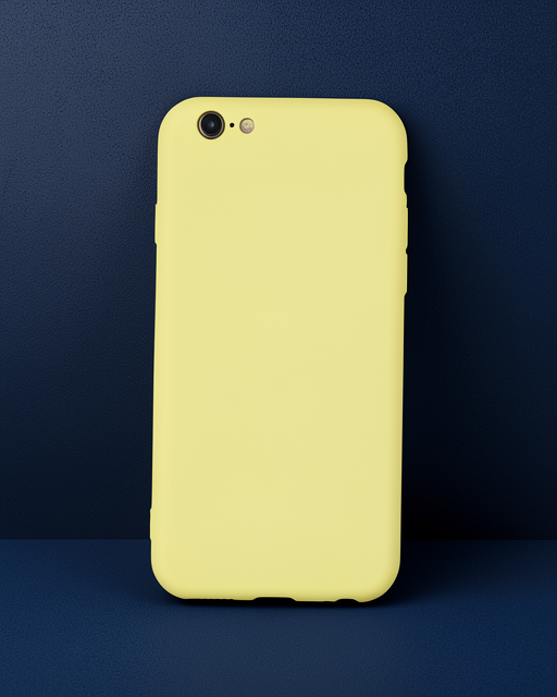 iPhone 6 Plus Kılıf Nano İçi Kadife Silikon - Sarı