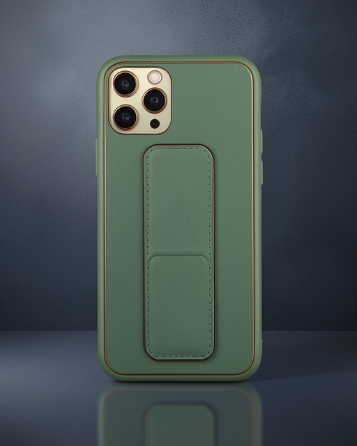 iPhone 11 Pro Kılıf Coco Deri Standlı Kapak - Su Yeşili