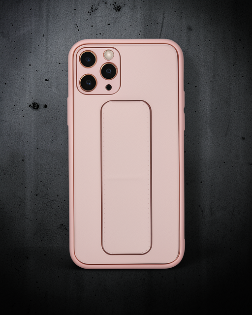 iPhone 11 Pro Max Kılıf Coco Deri Standlı Kapak - Pembe