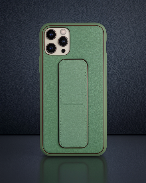 iPhone 11 Pro Max Kılıf Coco Deri Standlı Kapak - Su Yeşili