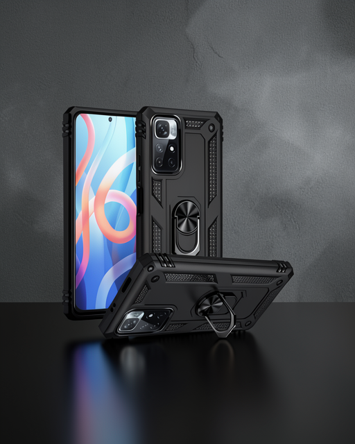 Xiaomi Redmi Note 11T Kılıf Sofya Yüzüklü Silikon - Siyah