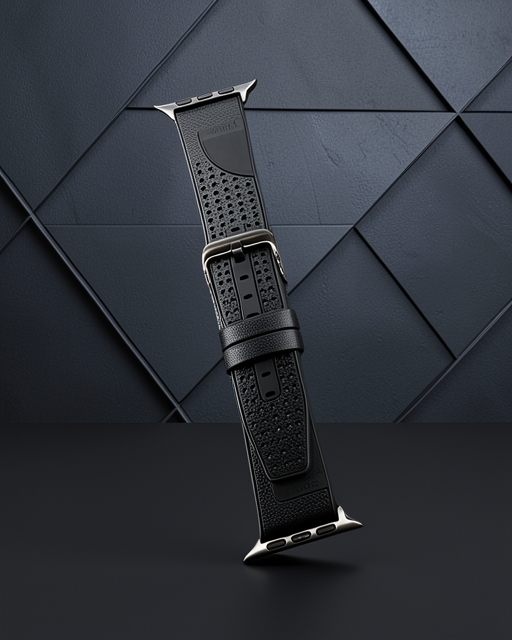 Apple Watch 45mm Buff Deri Kordon (saat Değildir) - Siyah