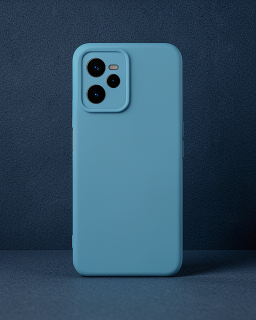 Realme C35 Kılıf Nano İçi Kadife Silikon - Mavi