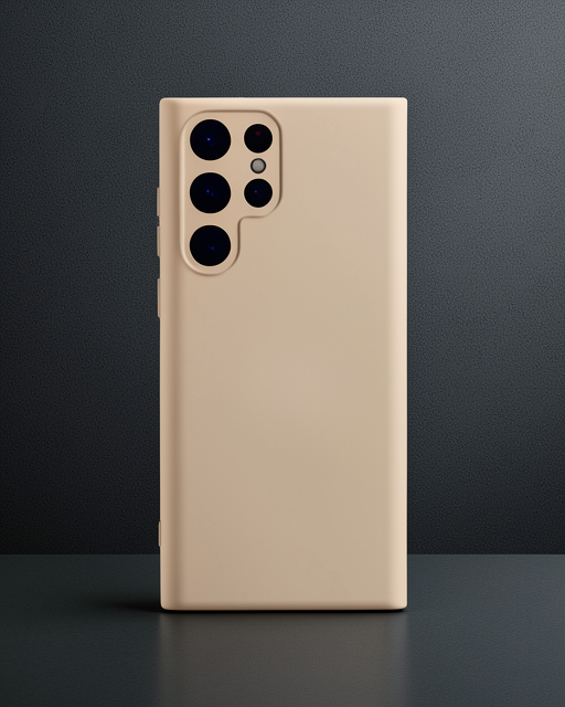Samsung Galaxy S22 Ultra Kılıf Nano İçi Kadife Silikon - Pudra