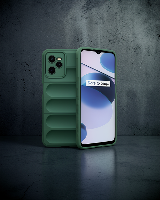 Realme C35 Kılıf Optimum Silikon - Koyu Yeşil